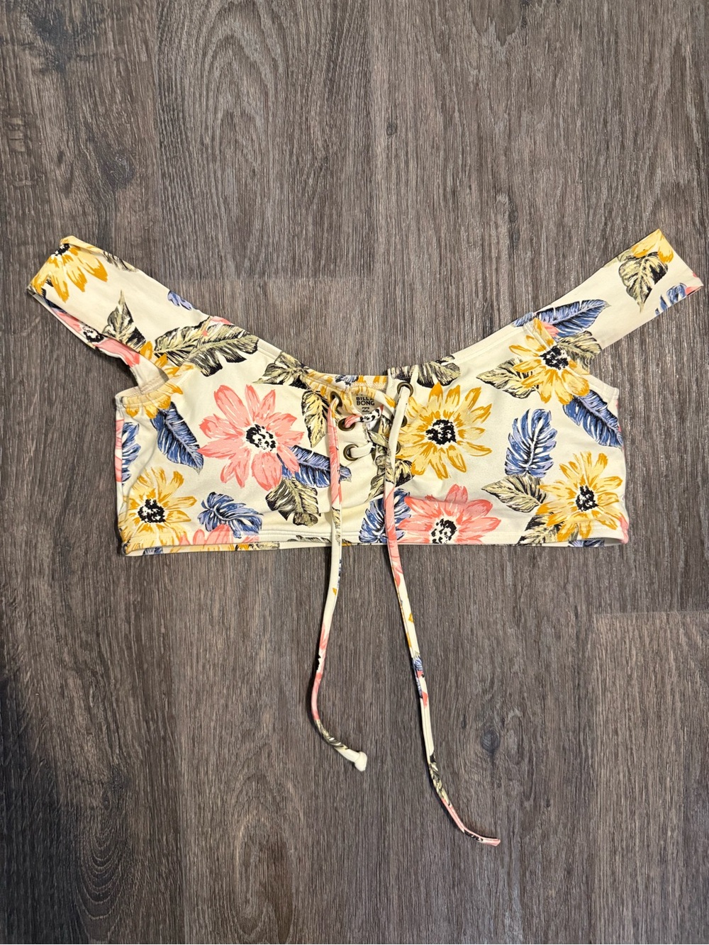 Billabong Floral Tie-Front Bikini Top